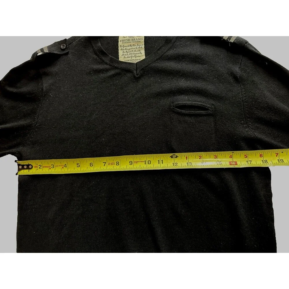 Fresh brand Men size small V-neck black long sleeve sweater